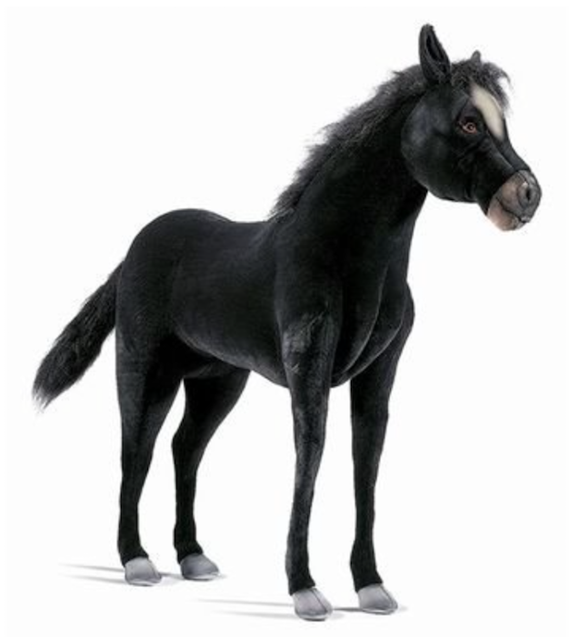 Hansa Toys 4059 Ride-On Black Pony Horse Plush Stuffed Animal
